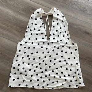 NWT Mango Polka Dot Halter Neck Sleeveless Top - Large